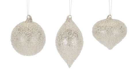 Silver / Glitter Speckled Ornament